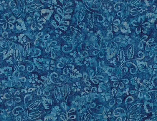 Blue Smoke Batiks Plumeria Blue by Wilmington Prints - 1400 22278474