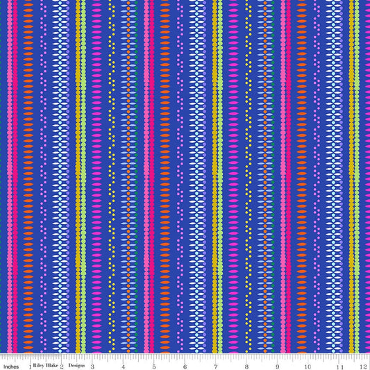 Stripe Cobalt Splendid by Gabrielle Neil Design for Riley Blake Designs - CD14316-COBALT