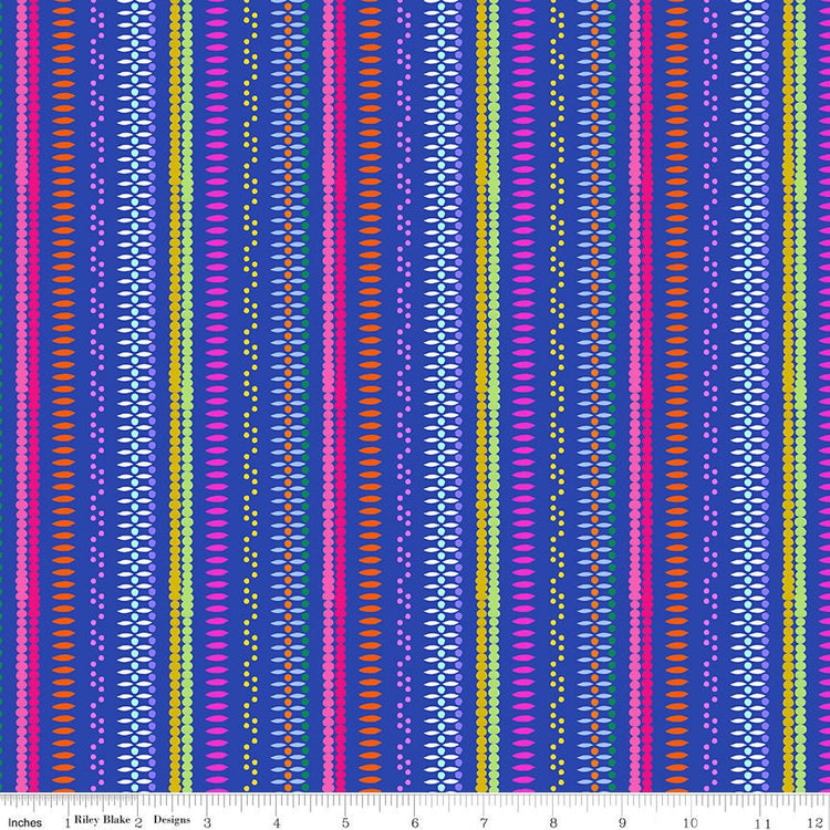 Stripe Cobalt Splendid by Gabrielle Neil Design for Riley Blake Designs - CD14316-COBALT