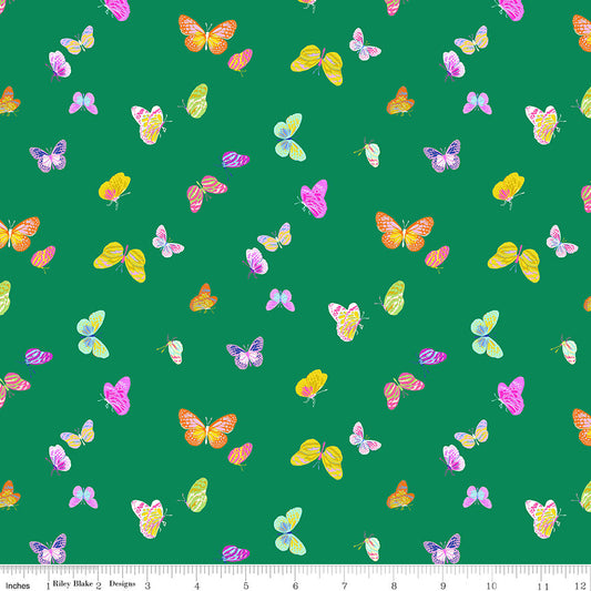 Butterflies Green Splendid by Gabrielle Neil Design for Riley Blake Designs - CD14315-GREEN