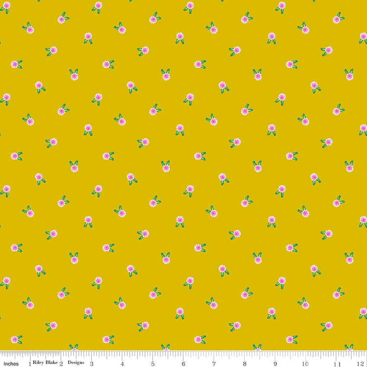 Flowers Gold Splendid by Gabrielle Neil Design for Riley Blake Designs - CD14314-GOLD