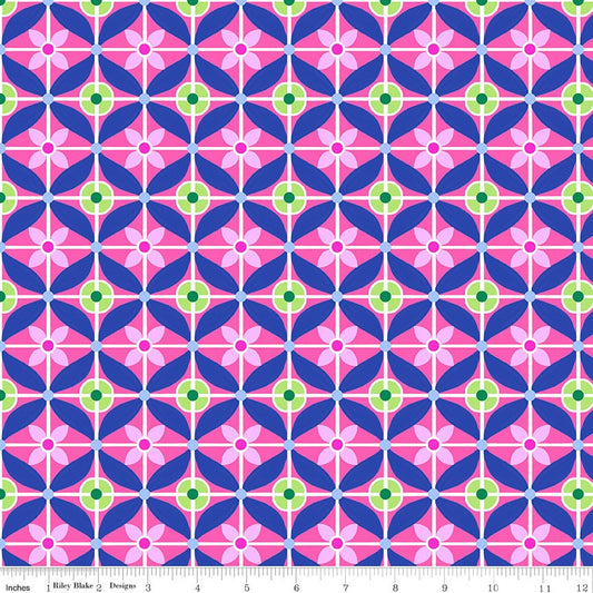 Tile Hot Pink Splendid by Gabrielle Neil Design for Riley Blake Designs - CD14313-HOTPINK