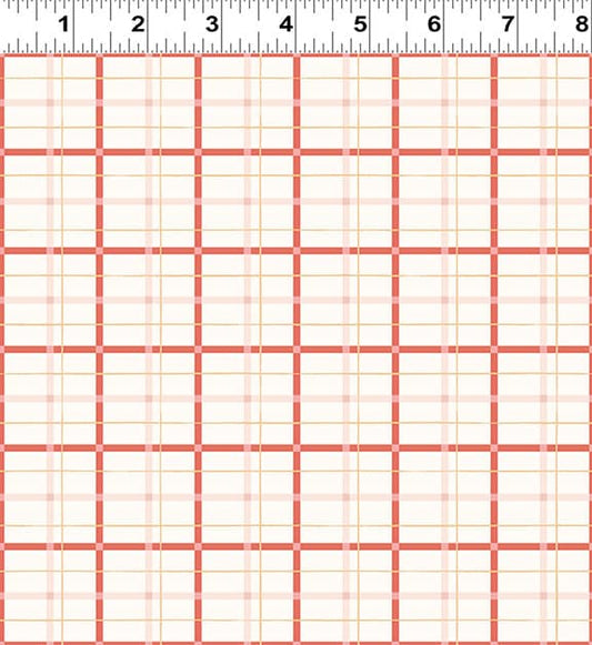 Strawberry Days Plaid Dark Coral by Meags and Me for Clothworks - Y4069-40