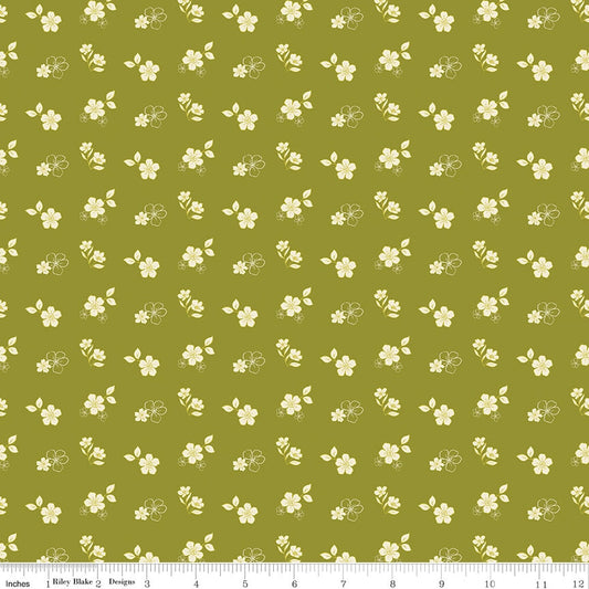 Feed My Soul Tossed Floral Olive by Sandy Gervais for Riley Blake Designs - C14553-OLIVE