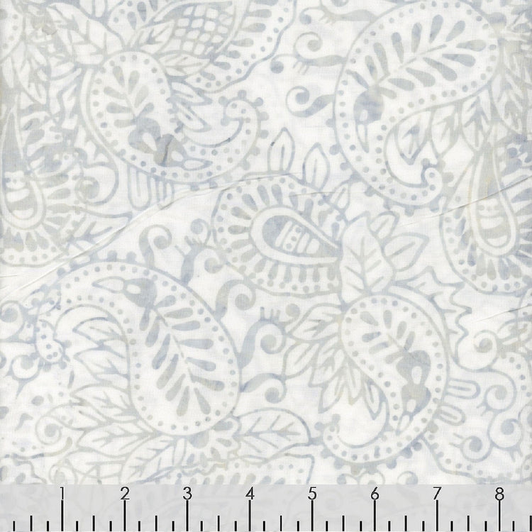 Blue Smoke Batiks Paisley Cream by Wilmington Prints - 1400 22276 144