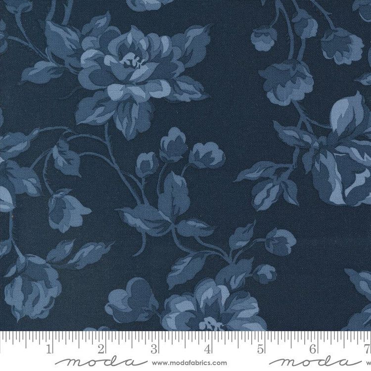 Shoreline Cottage Large Floral Navy by Camille Roskelley for Moda Fabrics - 55300 24