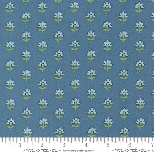 Shoreline Costal Florals Medium Blue by Camille Roskelley for Moda Fabrics - 55301 13