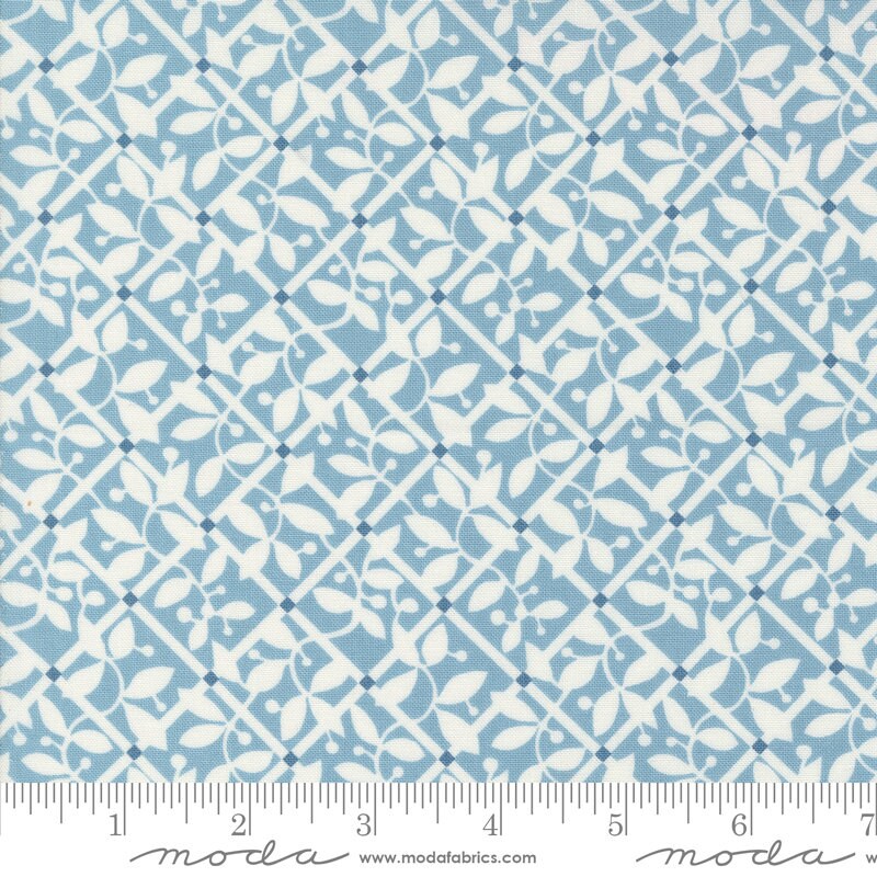 Shoreline Lattice Checks and Plaids Blender Light Blue by Camille Roskelley for Moda Fabrics - 555303 12