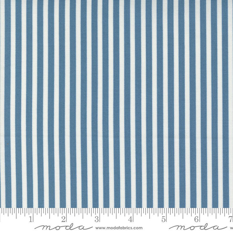 Shoreline Simple Stripe Medium Blue by Camille Roskelley for Moda Fabrics - 55305 13