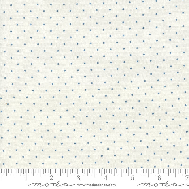 Shoreline Dot Dots Cream Medium Blue by Camille Roskelley for Moda Fabrics - 55307 11