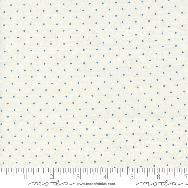 Shoreline Dot Dots Cream Medium Blue by Camille Roskelley for Moda Fabrics - 55307 11