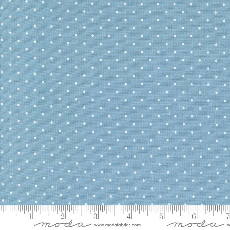 Shoreline Dot Dots Cream Light Blue by Camille Roskelley for Moda Fabrics - 55307 12