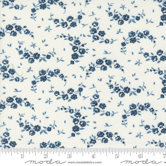 Shoreline Summer Small Floral Cream Navy by Camille Roskelley for Moda Fabrics - 55308 24