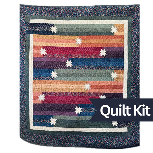 Rainbow Stars Quilt Kit with Fabric from Kansas Troubles for Moda Fabrics