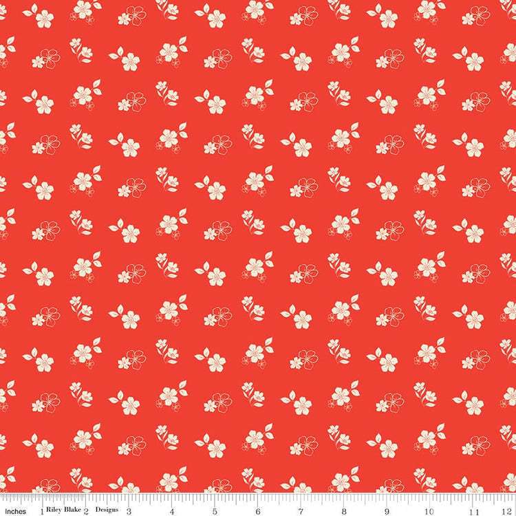 Feed My Soul Tossed Floral Red by Sandy Gervais for Riley Blake Designs - C14553-RED
